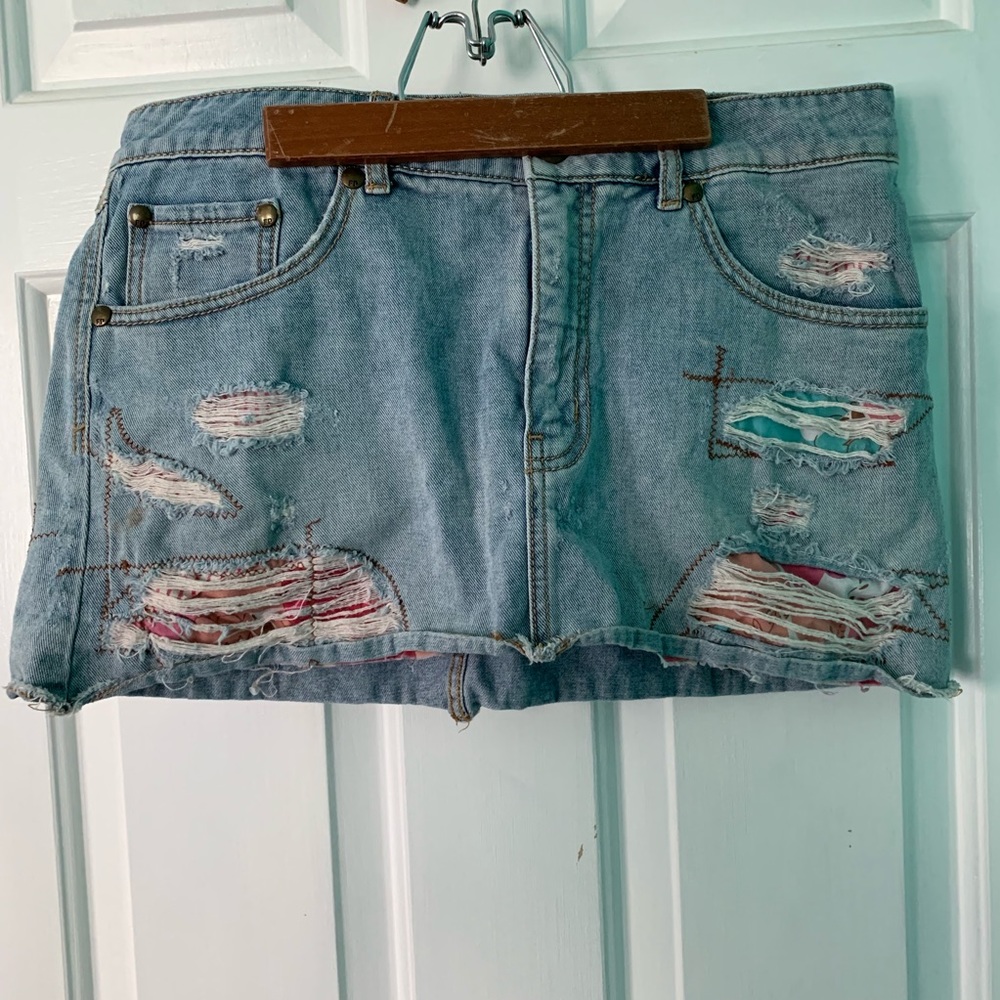 Free People jean skirt